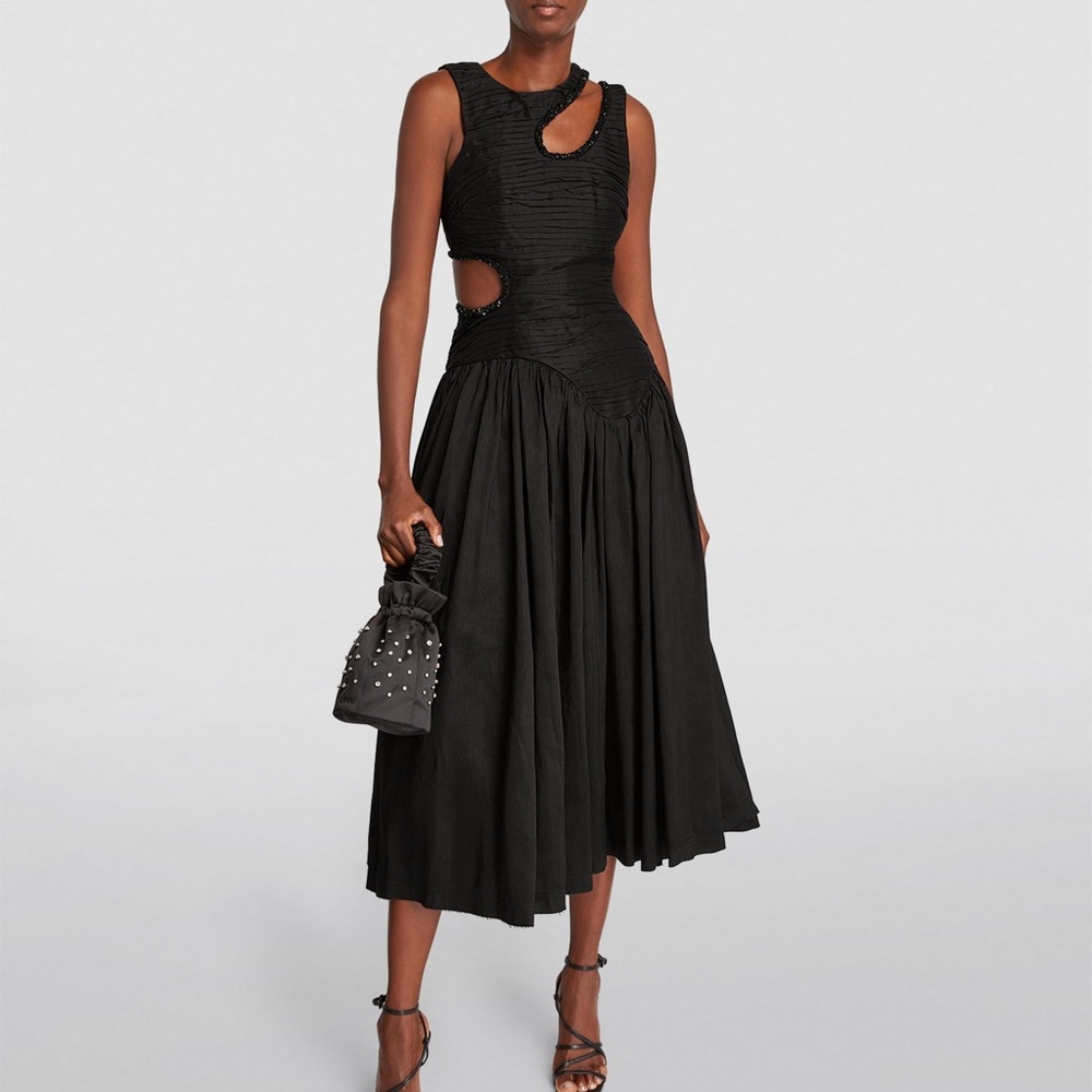 Aje Jolie Abstract Cut Out Midi Dress.